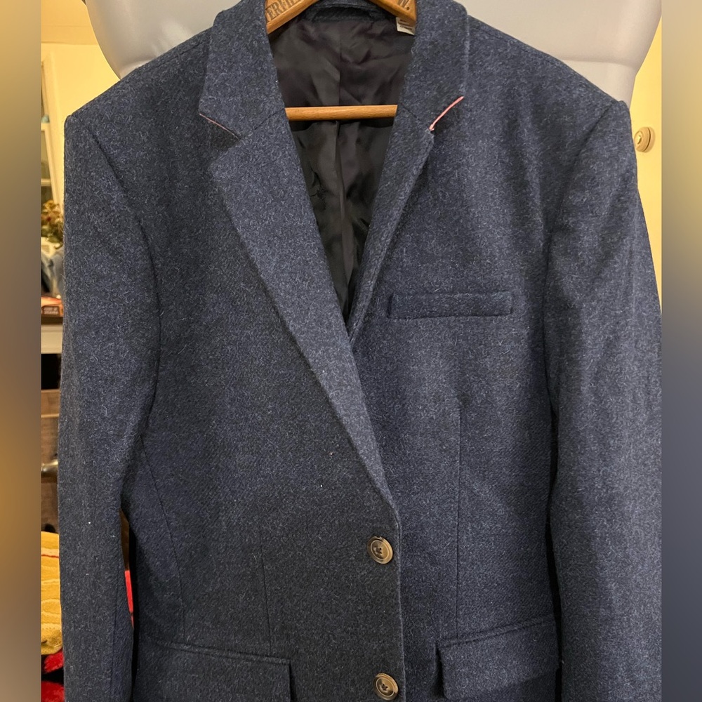 Jack Wills Navy Blue Wool Blend Sport Coat